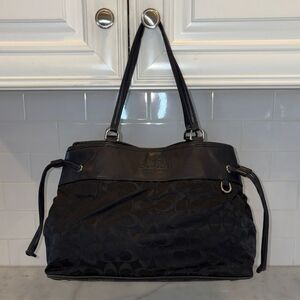 Coach Bag Purse Handbag Signature Logo Drawstring Carryall Tote Shoulder Bag